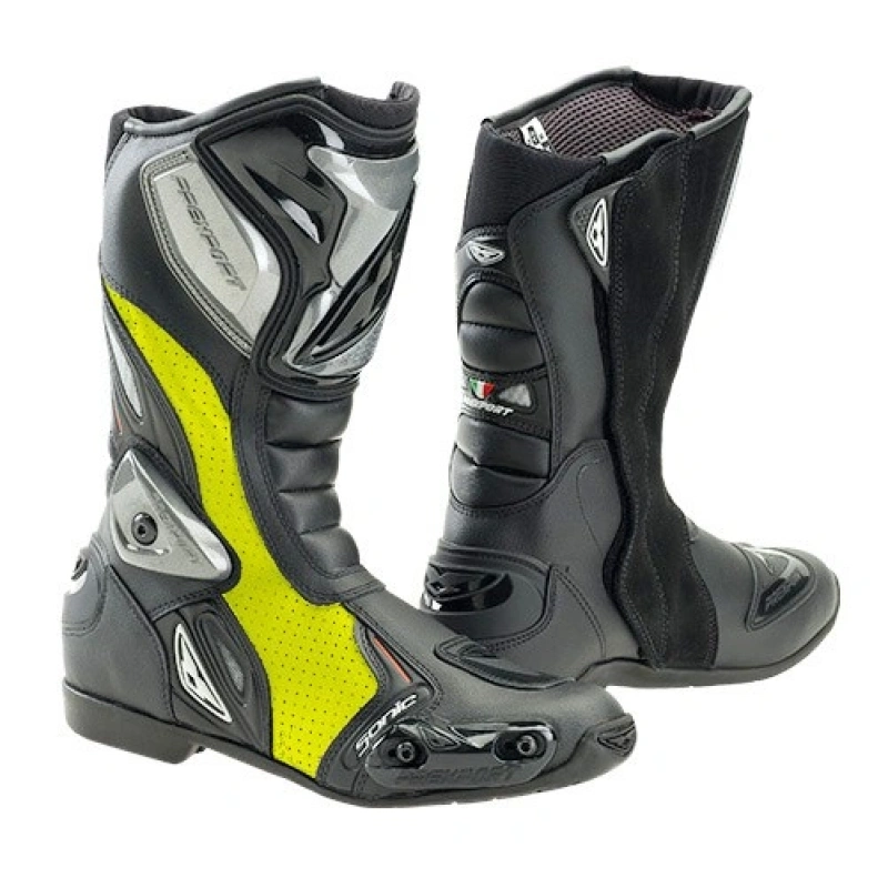 SONIC FL – žlté fluo motocyklové topánky PREXPORT
