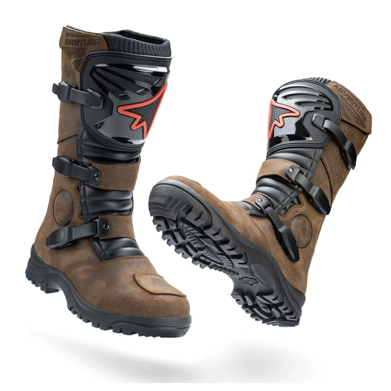 OVERLANDER w.p. - hnedé kožené moto enduro topánky Stylmartin