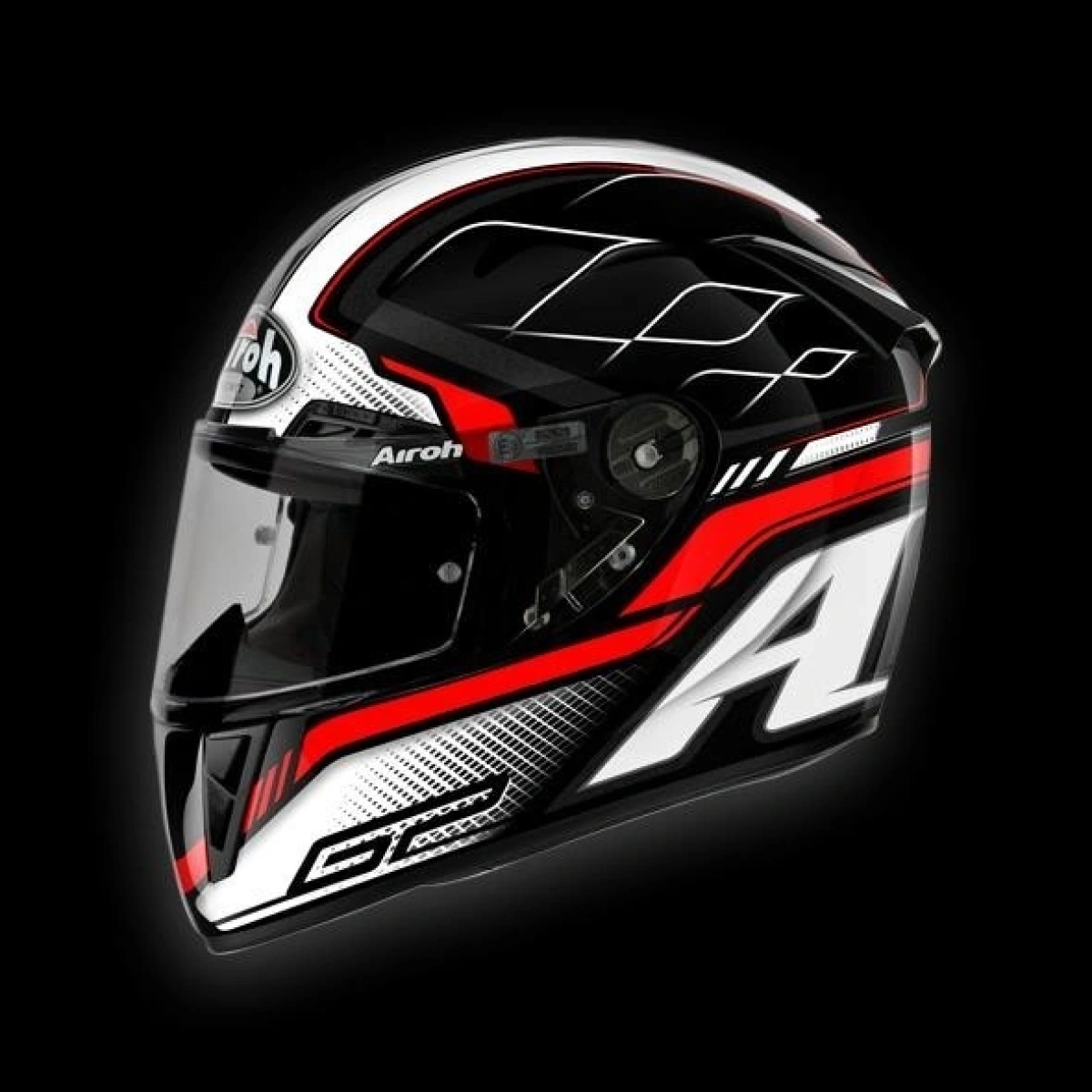 GP400 LEMANS GP4LE17 - integrálna čiernobiela moto helma Airoh XL
