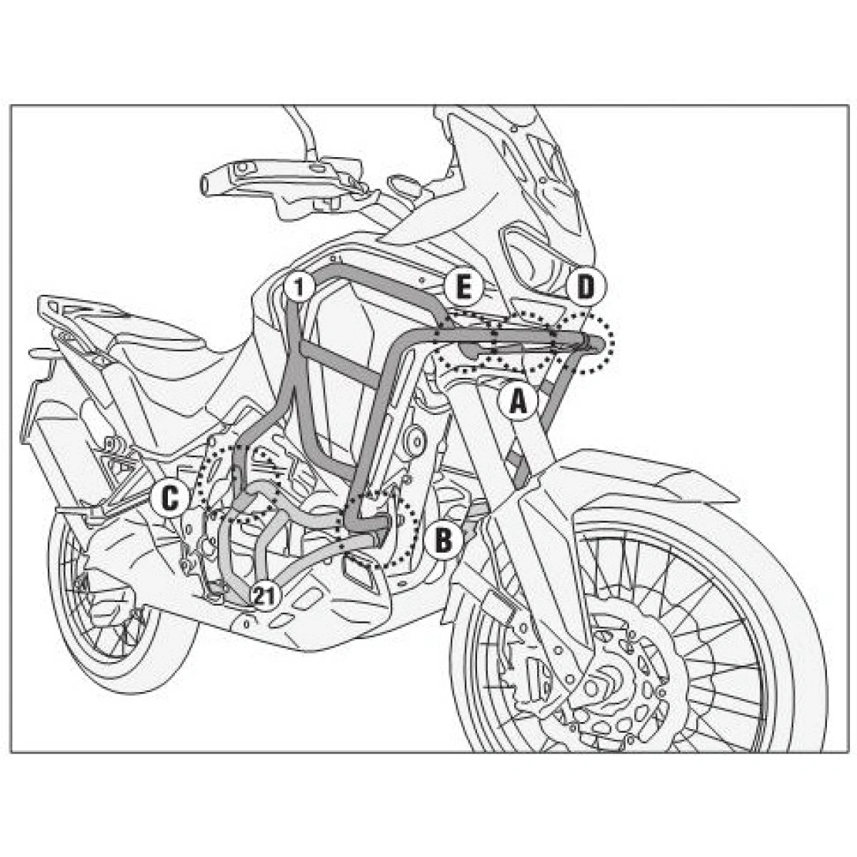 KNH1205 horný padací rám HONDA CRF1100L Africa Twin Adventure Sports (24-25)