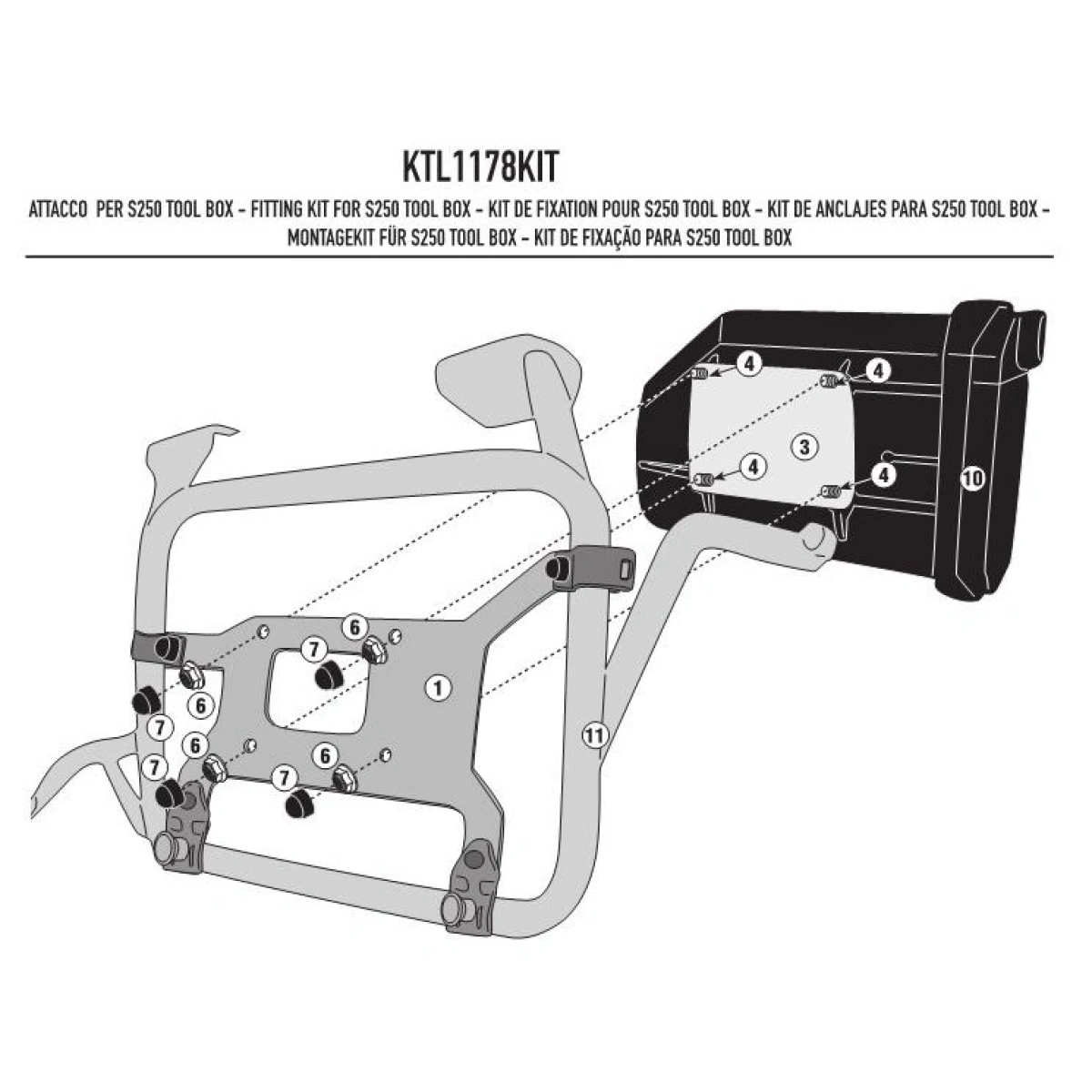 KTL1178KIT držiak toolboxu HONDA CRF 1100 L Africa Twin / Adventure Sports (20-26)