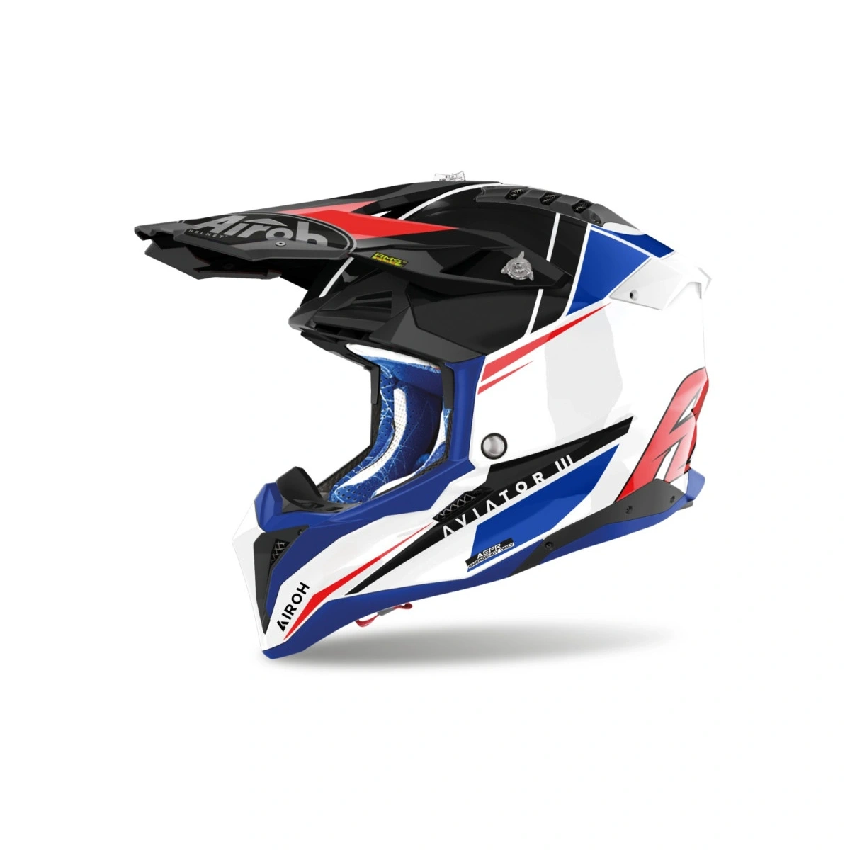 prilba AVIATOR 3 Push, AIROH (modrá/červená) 2025