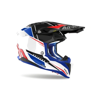 prilba AVIATOR 3 Push, AIROH (modrá/červená) 2025